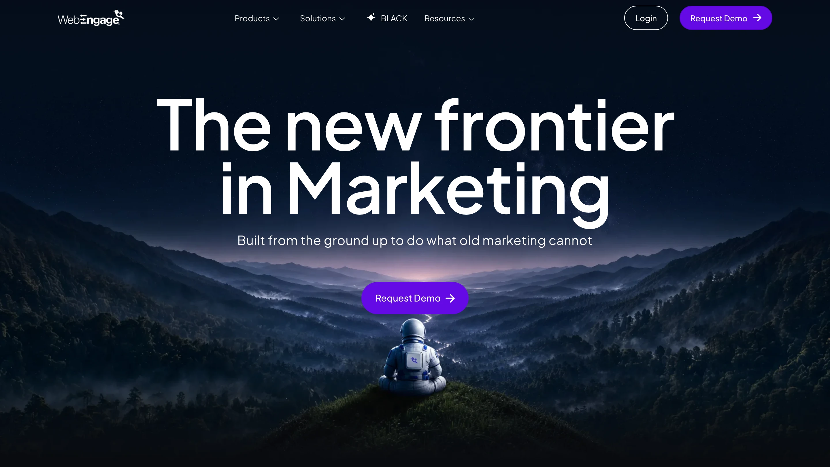 WebEngage's homepage: the new frontier in marketing, built to do what old marketing cannot