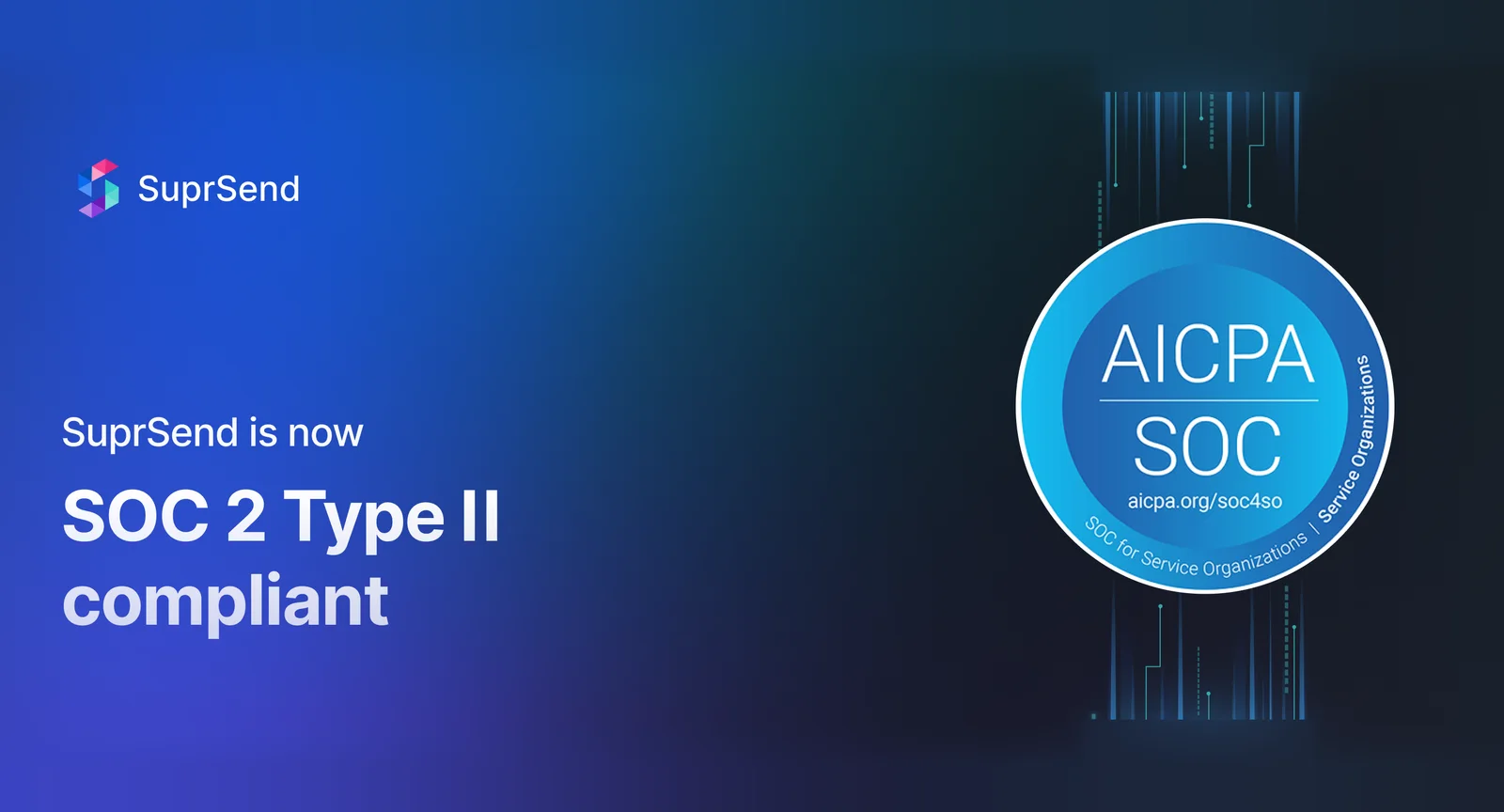 At SuprSend, we have consistently prioritized the security of our customers' data, and today, we are thrilled to announce a significant achievement in this ongoing commitment – the attainment of SOC 2 Type 2 certification.