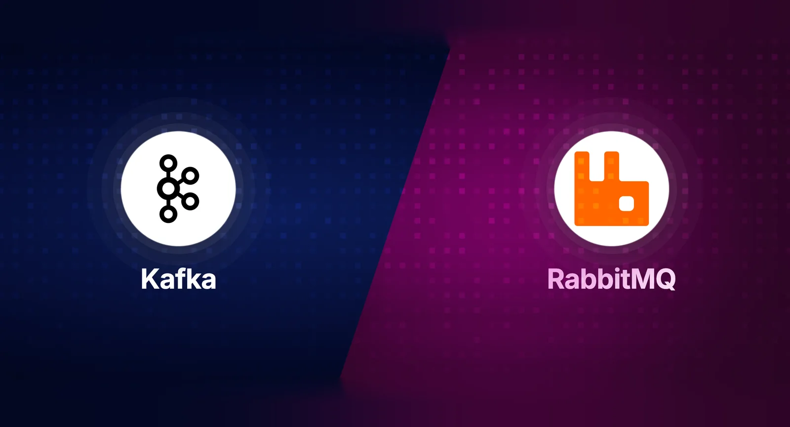 Architecture diagram comparing Kafka and RabbitMQ as the message queue layer inside a notification system