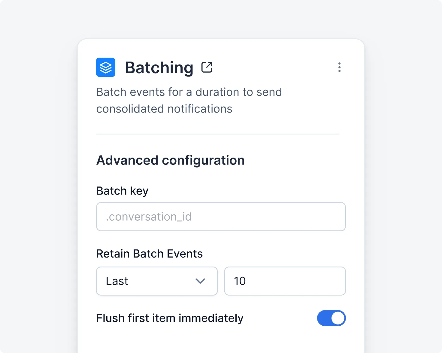 Batch: Flush first item mmediately