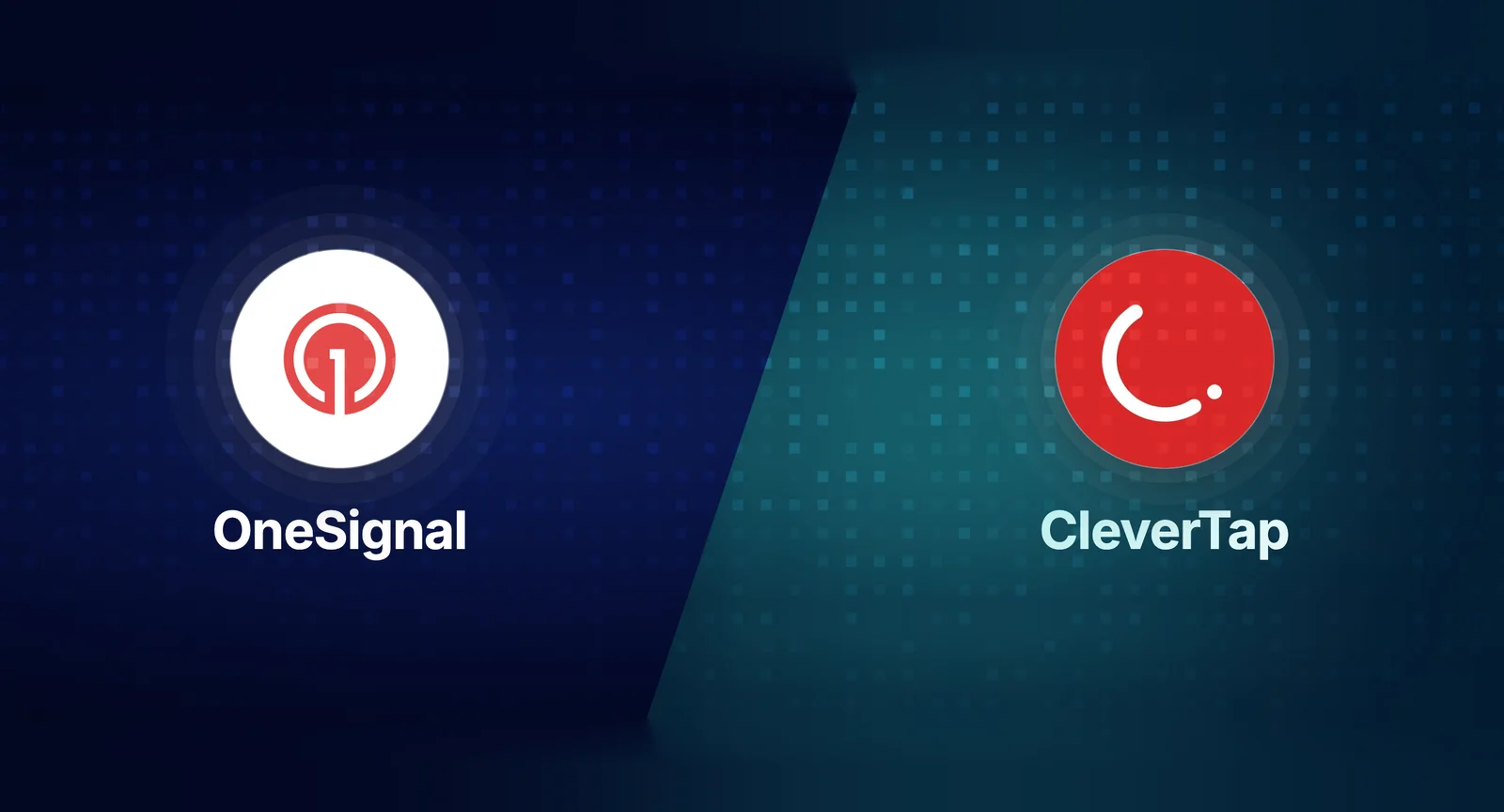 OneSignal vs CleverTap comparison showing push, analytics, and pricing side by side