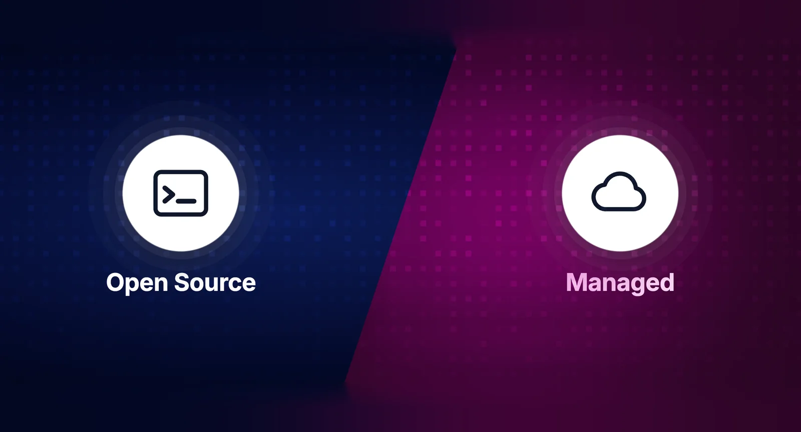 Comparison diagram of open source and managed notification infrastructure showing tradeoffs across cost, control, compliance, and DevOps overhead