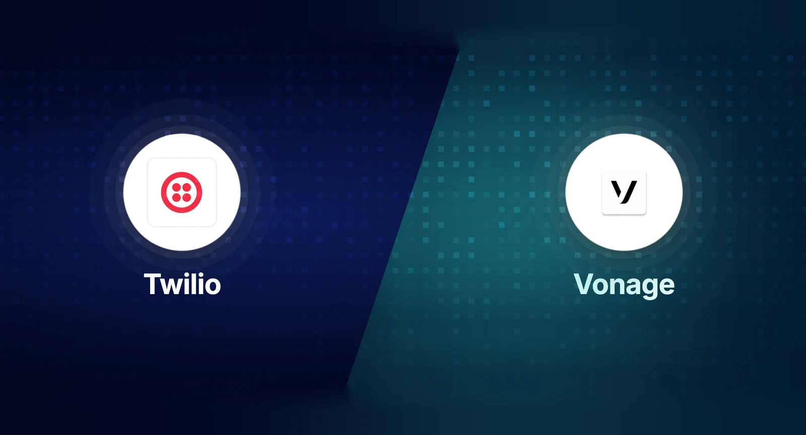 Twilio vs Vonage SMS and communications API comparison showing pricing, channels, and global reach side by side