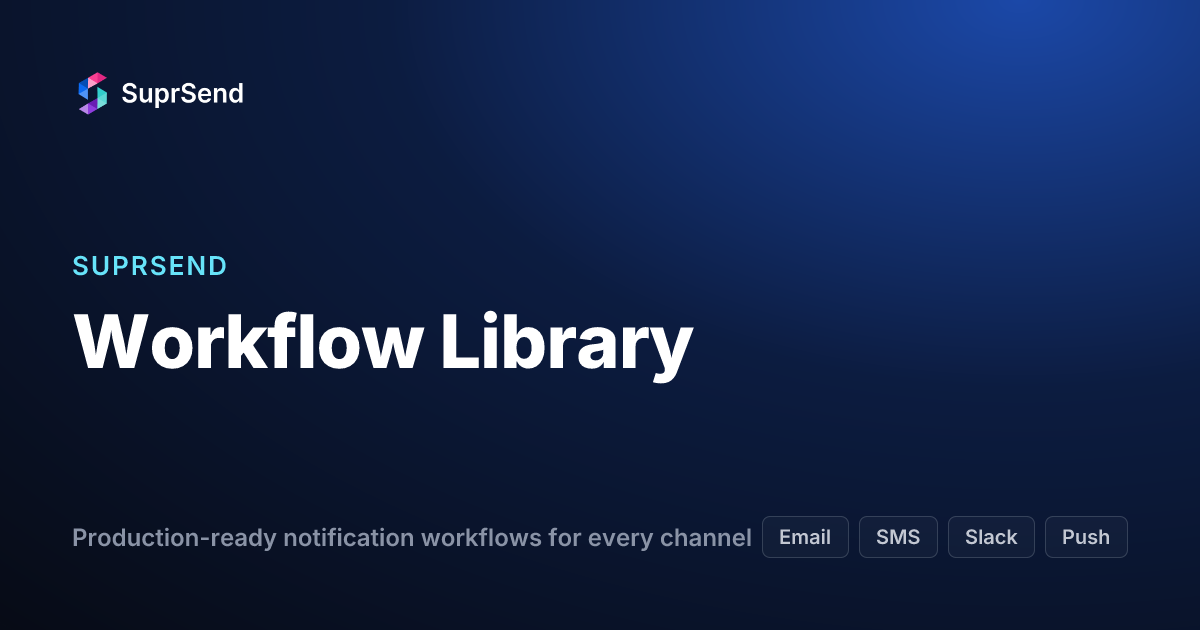 Workflow Library · SuprSend